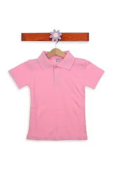 

Pink Polo Collar Cotton Child Basic T-Shirt