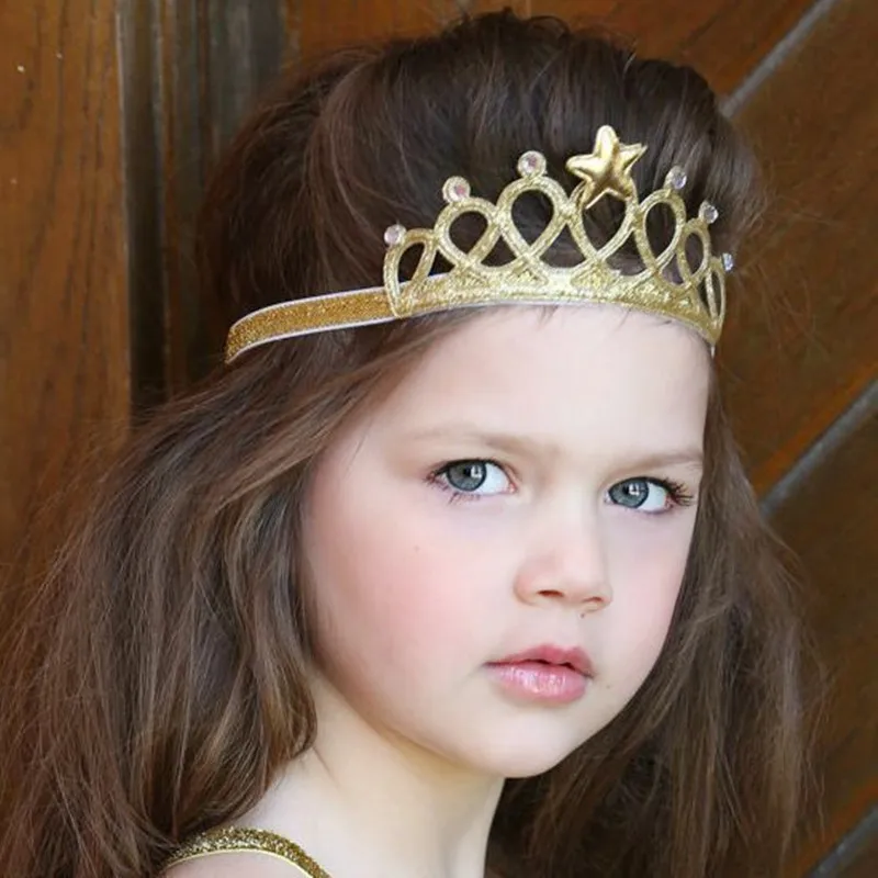 Rhinestone Tiara Hair Band Kid Girl Bridal Princessm Headband Nice Crown E6K3