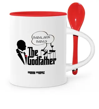 

Father's Day Custom Babaların Father Red Spoon Mug Cup-3