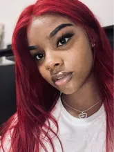 Remyblue-pelucas de cabello humano con encaje frontal 13x1, 99J, cabello humano malayo liso, Remy, prearrancado, 28 pulgadas