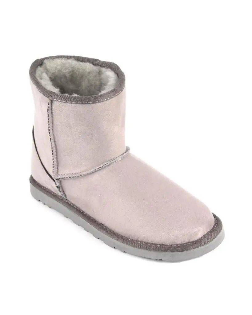 

Mosimoso Women's Ankle Height Boot Gray Suede Inside Fur Half Women's Boots