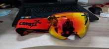 COPOZZ-Gafas de esquí para hombre y mujer, lentes de Snowboard para esquiar, protección UV400, antiniebla