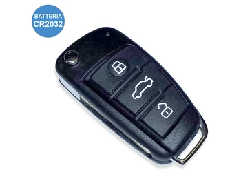 

Remote Key shell 3 buttons with blade HU66 battery case without Transponder for Audi A1 A3 A4 A6 A8 q5 Q7