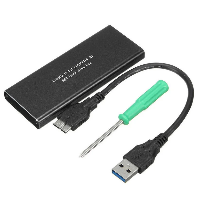 

1 PC M.2 NGFF SSD SATA TO USB 3.0 External Enclosure Case Adapter Aluminium
