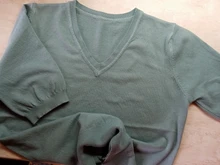 Duckwever-suéter de punto con cuello en V para mujer, suéter de manga corta salvaje suelto, primavera y otoño