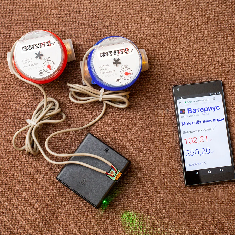  Wi-Fi модем для счетчиков воды Ватериус. Умный счетчик воды. MQTT HTTP Home Assistant Waterius Smart Meter 