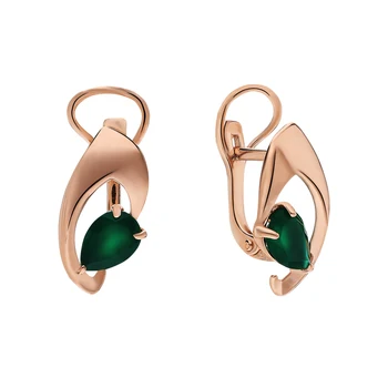 

Silver earrings with agate sunlight sample 925