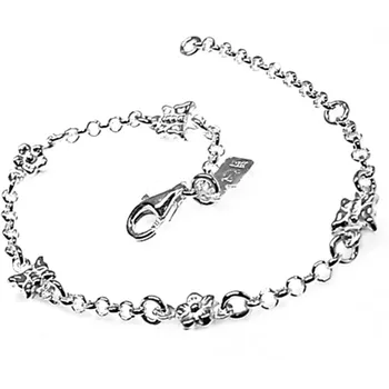 

Law silver bracelet 925m flowers and butterflies 13,5cm. [AB3593]
