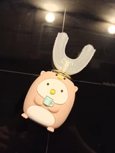 Cepillo de dientes eléctrico con patrón de dibujos animados para niños, con cabezal de repuesto suave, nuevo