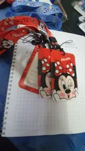 Bolsa de monedas de mickey mouse de Disney, tarjetero de plástico acrílico con dibujos animados para comida, autobús, almacenamiento de tarjetas para el campus