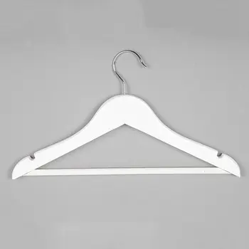 

5 pcs in a set white and black wooden hanger for clothes wardrobe racks