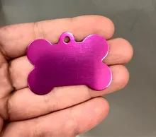 Pawstrip 10 unids/lote hueso en forma de etiqueta de identificación de mascotas de aleación de aluminio de etiqueta de mascota perro Anti-perdido accesorios gato identificación placa