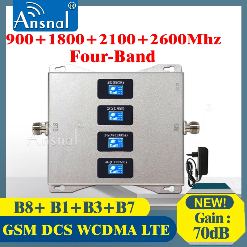 Amplificateur de signal mobile 4G, répéteur 4G, 4 bandes, 900, 1800, 2100/2600, 101DCS, WCDMA, persévérance