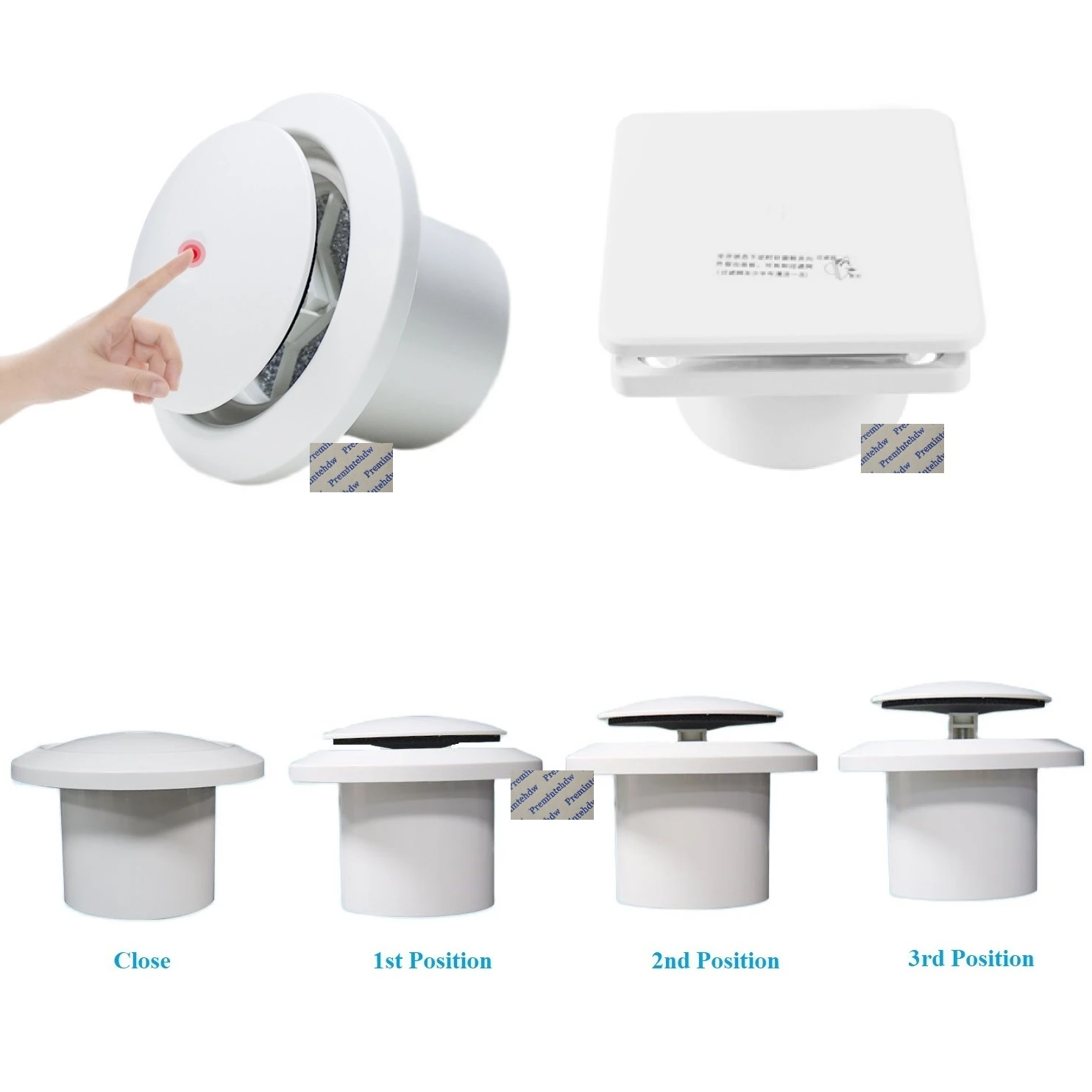 White Abs Round Square Builtin Air Vent Louver Grille Cover 3