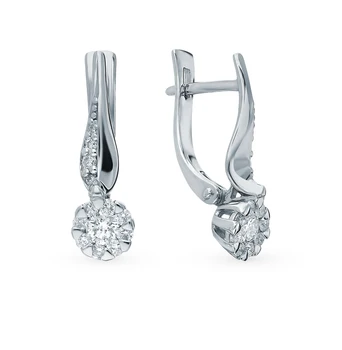 

Gold earrings with diamonds sunlight sample 585