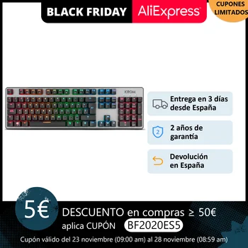 

Mechanical Keyboard Gaming RGB KROM KERNEL illuminated Cherry Keyboard USB LED QWERTY- Layout ES-includes key "ñ"