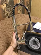 Grifos de latón para fregadero de cocina, escobilla, Palanca única, resorte extraíble, mezcladores, agua fría y caliente, grúa 9009