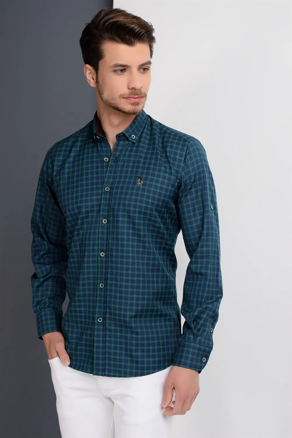 G661 DEWBERRY SHIRT-DARK BLUE-GREEN
