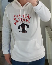 Sudadera con capucha para mujer, de manga larga, estilo Harajuku, Kawaii, salchicha, Pug, Terkel, informal, con estampado Animal, Otoño e Invierno