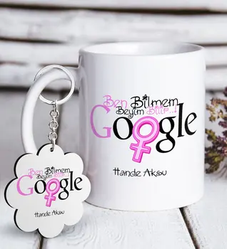 

Personalized Custom Google I Dunno Beyim Knows White Mug and Keychain Gift Set Reliable Quality Cost Effective Gift