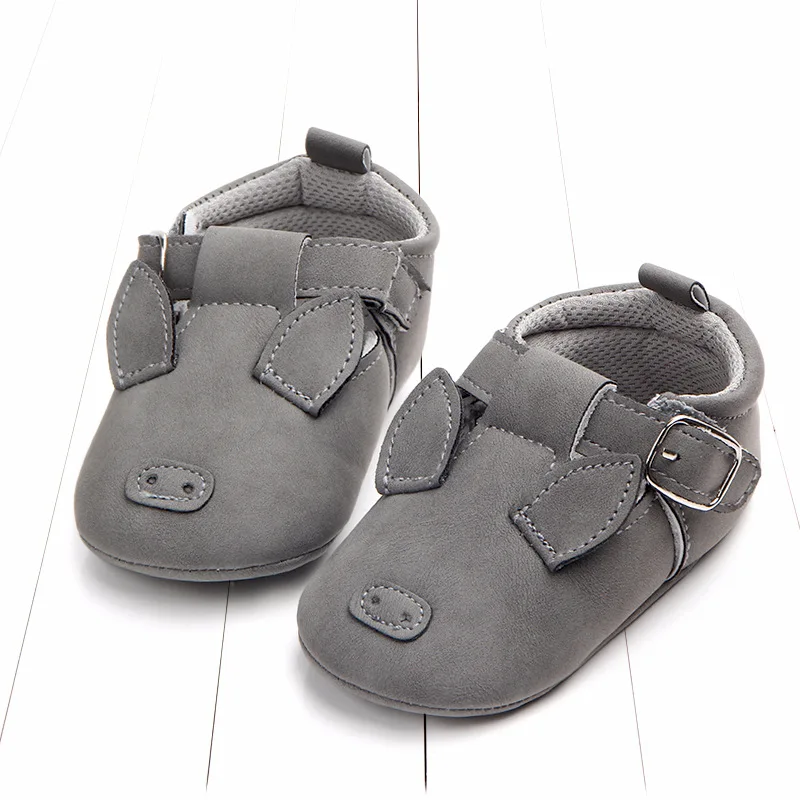 dk grey pig Милая детская обувь для отдыха из искусственной кожи - Цвет: dk grey pig