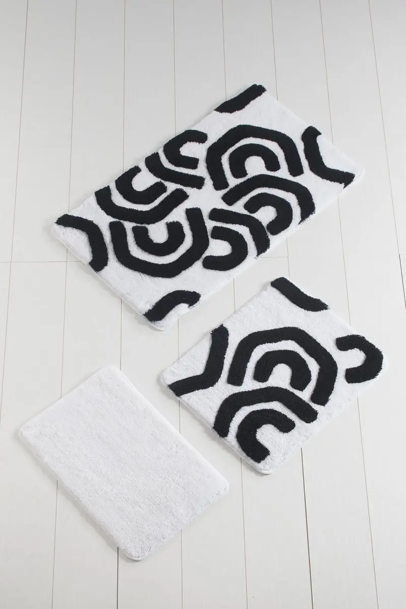 

Bathroom Mat | Bath Mats Non Slip Anti Mould Mats Blackline 3 Pcs Set 60X100 Cm-50 X 60 Cm-40X60 Cm