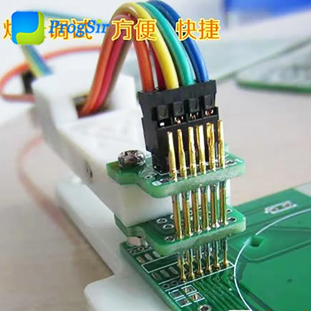 Однорядный 1,27 мм 6 PIN DIY IC Программируемый Зажим с 11,811 дюймовым кабелем с пружинным штифтом