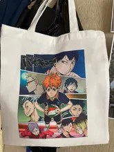 Tee Haikyu Manga Nishinoya Yuu Oikawa Tooru gráfico de impresión de dibujos animados de bolsas de compras de las niñas de moda Casual paquete bolso de mano
