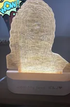 Night-Light Wooden-Base Christmas-Gift Photo-Customized Wedding DIY Holiday for USB 3D