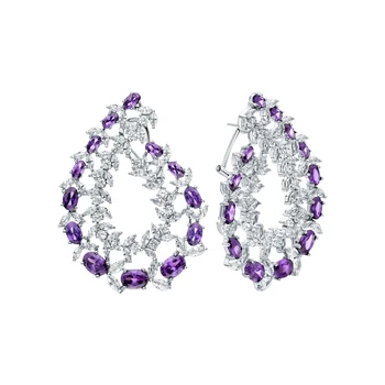 

Silver earrings with cubic zirconium sunlight sample 925