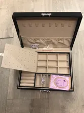 Joyero de terciopelo de doble capa, caja de almacenamiento de joyería europea de cuero de alta capacidad, soporte de joyería de gran espacio, caja de regalo