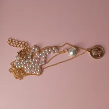 VKME-collar de perlas de mariposa de varias capas para mujer, gargantilla de perlas doradas, estrella del sol, regalo de joyería 2021