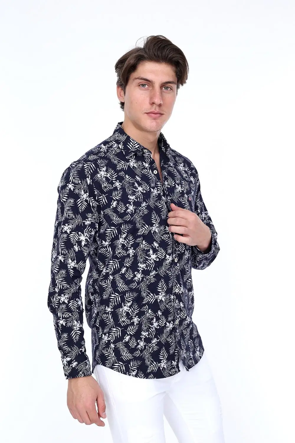 

GULF BIRD MENS HAWAII SHIRT LONG SLEEVE St Valentines Gift For Men 2020 STYLE SLIM FIT %100 COTTON REAL EUROPEAN SIZE HOMME