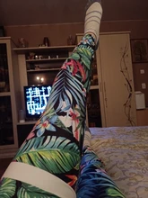 Qickitout 12% Spandex alta cintura Digital mallas impresas para ejercicio de deporte con polainas de las mujeres