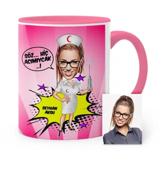 

Personalized Professional Nurse Cartoon Pink Mug Cup-1