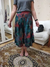 Women Pants Loose Bohemian High-Waist Wide Calf-Length Plus-Size Summer