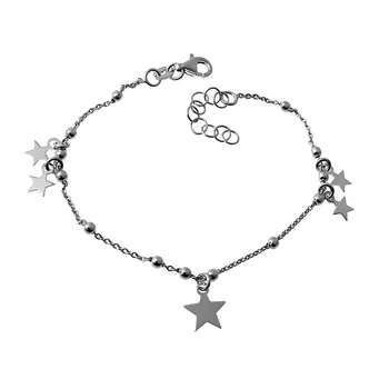 

Law silver bracelet 925m string combined 17cm. Detail star hanging clasp