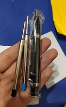 Mini Bolígrafo De metal de lujo con 2 recambios, bolígrafo portátil de 0,7mm con tinta azul y negra