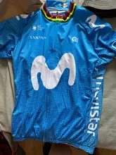 Conjunto de Ropa de Ciclismo DEL EQUIPO Movistar para hombre, Maillot, camisetas de verano, MTB, 2020