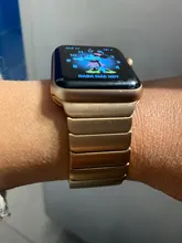 Correa de lujo para Apple watch, banda de 44mm y 40mm para iWatch de 38mm y 42mm, pulsera de reloj de acero inoxidable para Apple watch 5 6 se 3 4