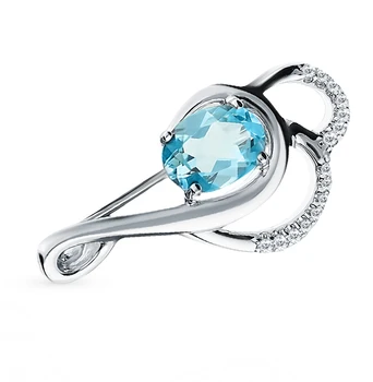 

Silver brooch with Topaz and cubic zirconia sunlight sample 925