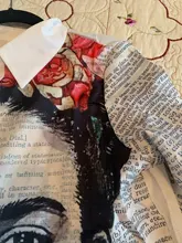 Camiseta de manga larga con botones para mujer, Blusa holgada informal Vintage de otoño para oficina, camisa de talla grande 5XL con estampado Floral