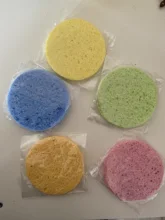 ShinBay 100 Uds Natural madera pulpa esponja para lavar almohadilla para limpieza Facial cuidado de la cara de esponja Puff limpiador