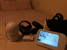HeimVision-Monitor de bebé HMB33MQ, pantalla LCD de 5 pulgadas, 1080P, visión nocturna, 360 °, PTZ, mando a distancia, Audio de 2 vías, VOX, grabación de cuna, soporte para tarjeta SD