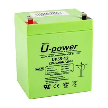 

U-Power UP5S-12 AGM UP 5Ah 12V lead acid battery, 12v rechargeable battery, rechargeable 12v battery, battery.