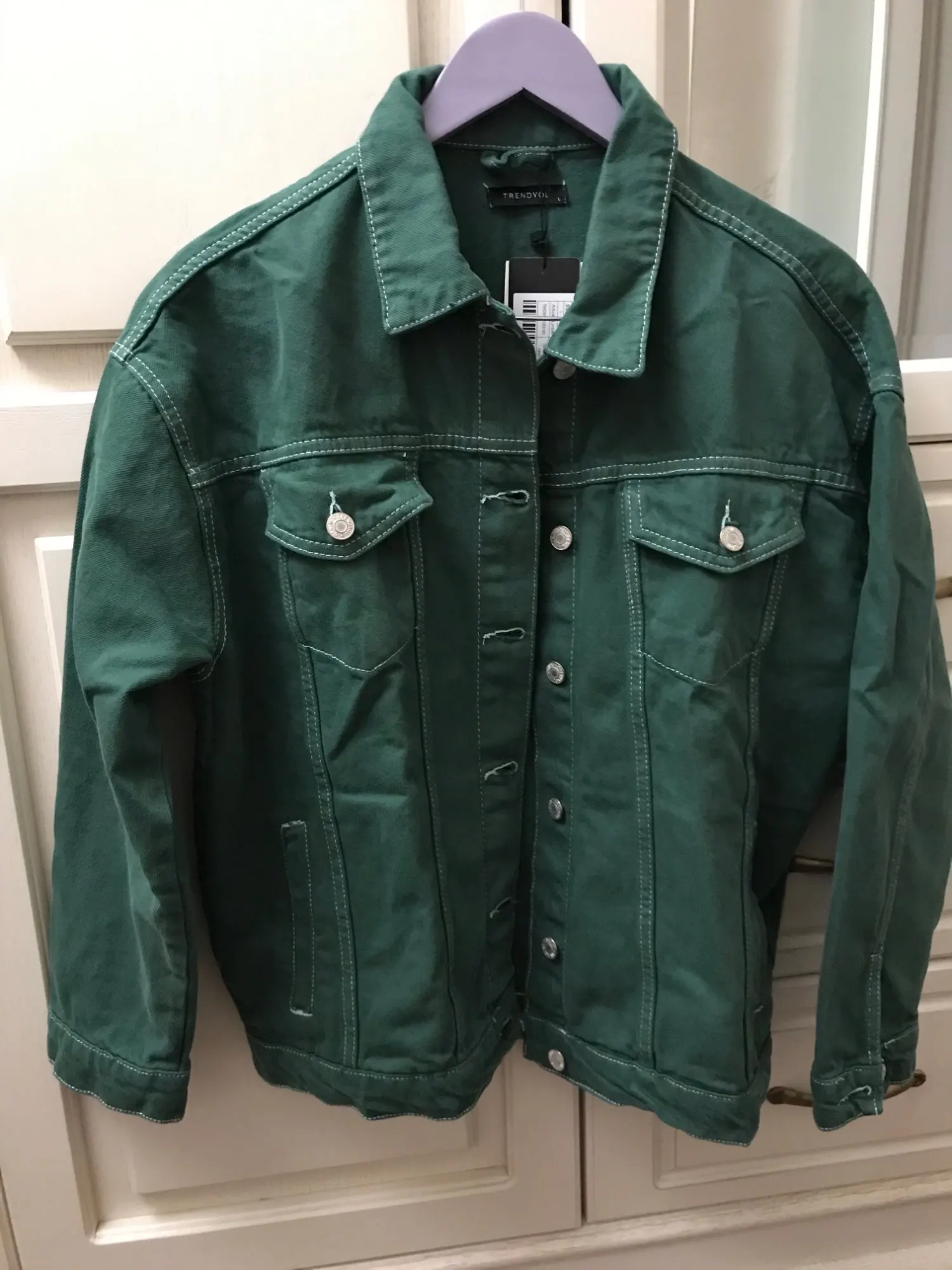 Trendyol Green Basic Denim Jacket 
