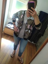 Chaquetas Retro con estampado Floral para mujer, chaqueta ligera de manga larga con cremallera, cortaviento corto, abrigos de motorista, ropa de calle de primavera