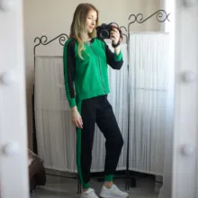 Tracksuits Women Cardigan Sweater Waist-Pants Spring Two-Piece-Sets Knitted White Fashion