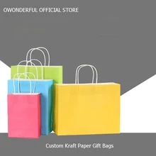 Таможня напечатала из переработанной коричневой крафт-бумаги бумажные подарочные пакеты лямка для сумки Свадебные сумка для пищевых продуктов Рождество торжественный случай посылка