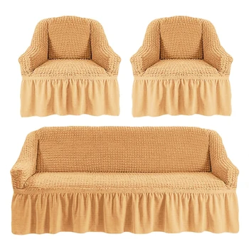 

Cover for sofa triple, two armchairs, honey